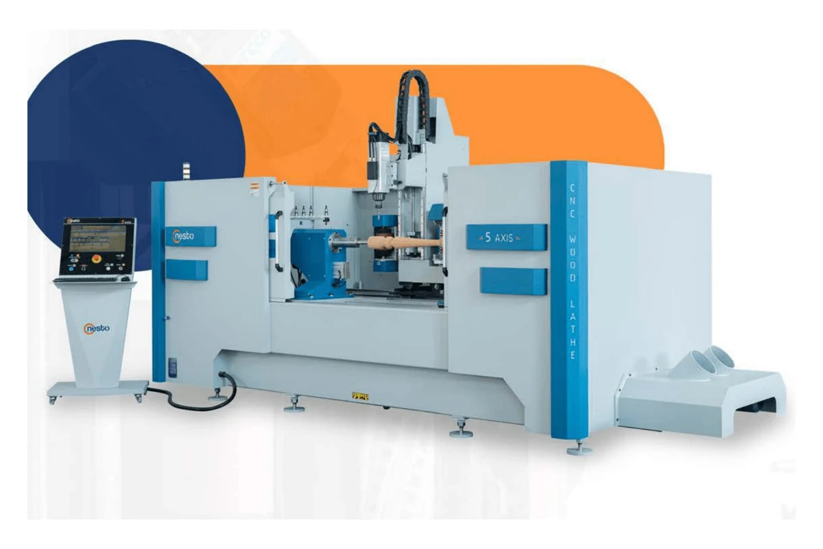 Torno CNC Pro de 5 Ejes para Madera