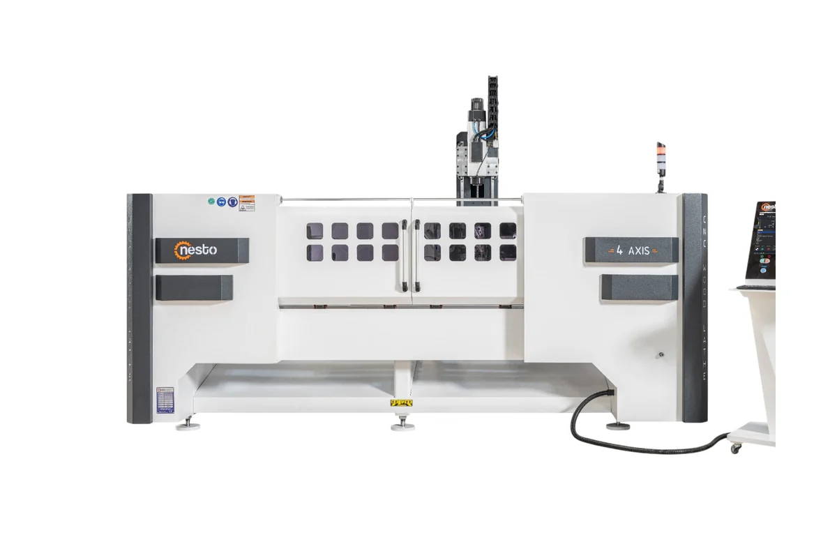 Repeatable four-axis production for furniture components