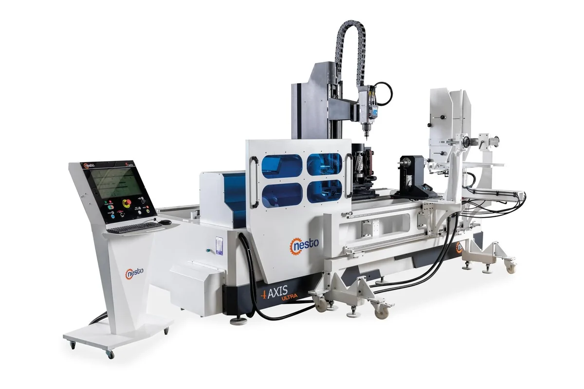Four-axis production for large furniture components