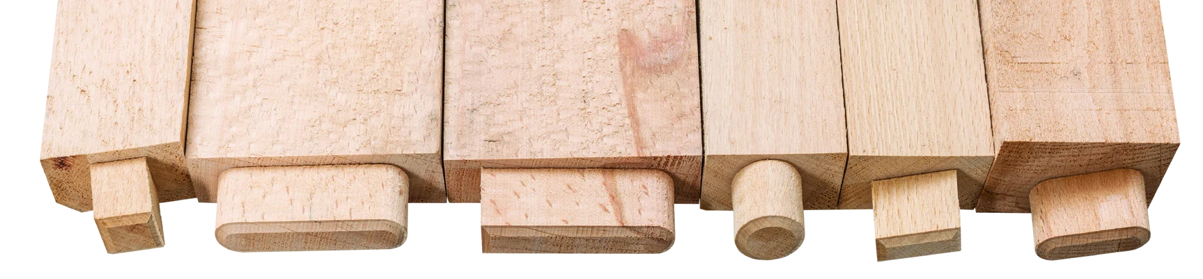 Straight, rounded and profiled tenon geometry